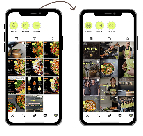 Instagram Feed Design und Social Media Marketing für PM Power Meals