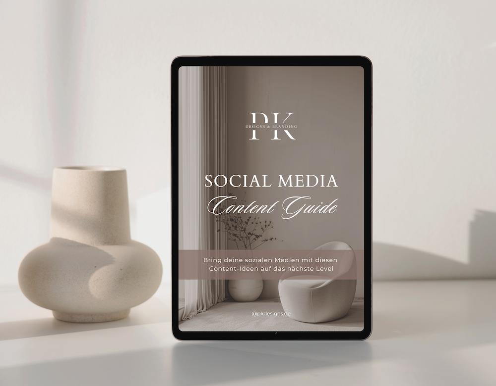 Social Media Content Guide von PK Designs für mehr Struktur und Content-Ideen